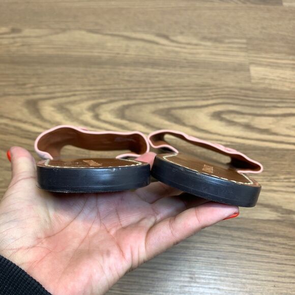 Coach Slides with Tea Rose Blossom Rivets In Chalk Pink Flower Sandal Flats 8.5B - Picture 3 of 9